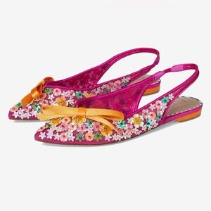 NWOT Betsey Johnson Layla Slingbacks in Fuchsia Multi Sz 6.5